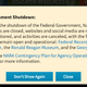 The National Archives website during the 2018 US government shutdown